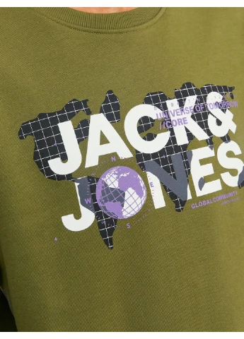 Зелений світшот фліс,зелений з принтом,jack&jones Jack & Jones (360619978)