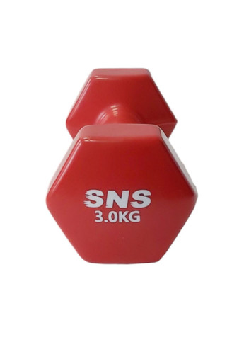 Гантель виниловый 3 кг красный SNS (361034240)