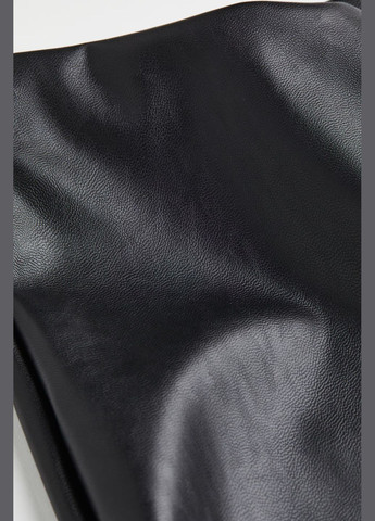 Черные демисезонные леггинсы из эко кожи H&M