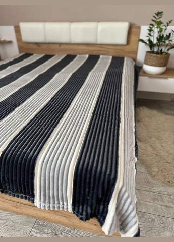 Плед шарпей евро плюшевый пушистый 200х230 см Серый (П4Кpolosa-sharpey-001-01) No Brand (308754761)