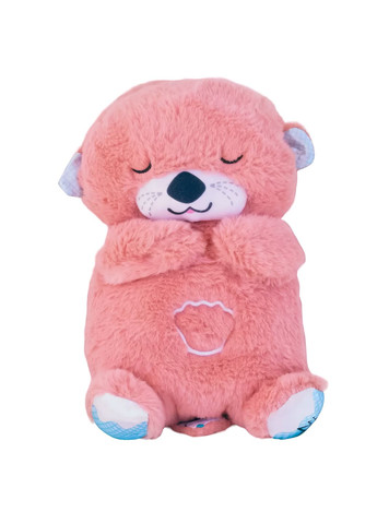 Успокаивающая мягкая игрушка-обнимашка ночник для сна с функцией дыхания "Сказочная выдра" Розовый (HA-400) No Brand (334011248)