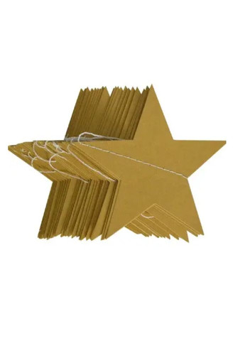 Зірочки на нитці матові 4 м на 7 см золотистий Jannet Гірлянда (317638577)