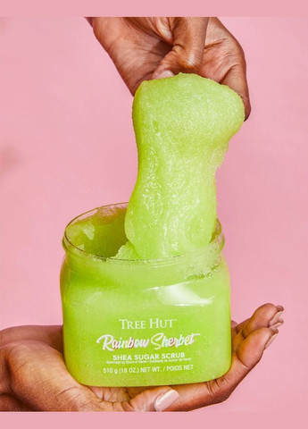 Скраб для тела с ароматом сладкого мороженого Rainbow Sherbet Sugar Scrub 510 г Tree Hut (284742109)