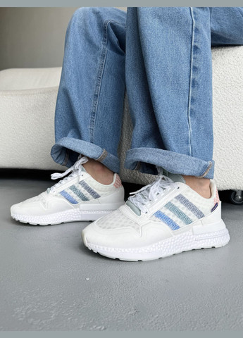 Белые демисезонные кроссовки мужские и женские adidas zx 500 rm white | адидас zx 500 белые No Brand