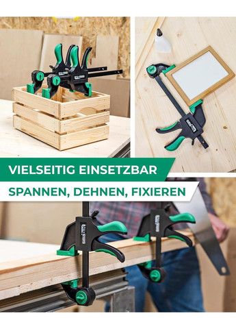 Струбцины набор 2 шт, одноручные зажимы универсальные для дерева, металла для фиксации, склеивания, сила 71 кг No Brand (356775935)