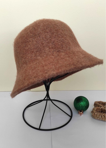 Теплая Вязаная Зимняя Шляпа Панама Однотонная Шерстяная Шляпа для Женщин в Ретро Стили 55-59 см No Brand тепла панама (364686179)