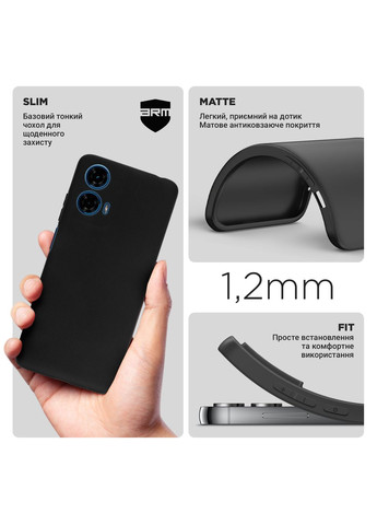 Чехол Matte Slim Fit для Motorola G24 Power Camera cover Black (ARM73877) ArmorStandart (343048183)