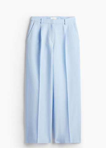 Голубые кэжуал летние брюки H&M