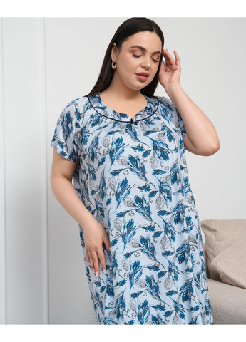 Вискозная сорочка Plus Size в мелкие веточки Nicoletta (349444377)