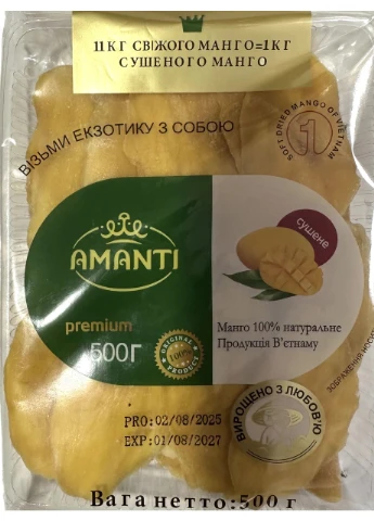 Манго сушеное Premium 500 г без сахара Amanti (395915319)