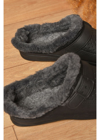 Черные сабо женские пена на меху черного цвета Let's Shop