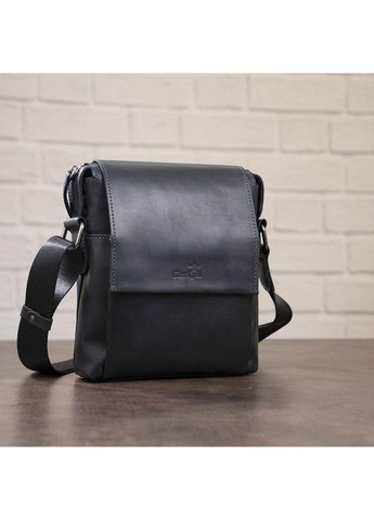 Сумка планшет через плече чоловіча з натуральної шкіри маленька Чорний 37831 Shvigel (361660276)