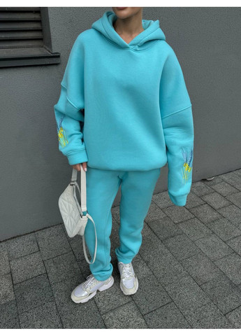 Стильный костюм с двойным капюшоном и объемным тощи • вышивка “Колосок” • регулируемая длина кофты • ЗАМЕРЫ В ОПИСАНИИ Vione (370986176)