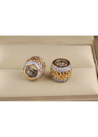 Кулон шарм ажурный узор с родием и фианитами по бокам 8 мм золотистый love-shopping Xuping Jewelry (355799459)