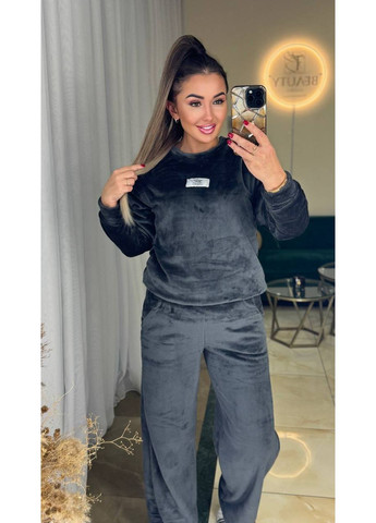 Графитовый демисезонный женский домашний костюм No Brand