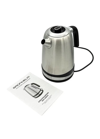 Электрочайник EKS-25040 Дисковый чайник 1.7л 2200Вт Регулировка температуры Черный/Серый Grunhelm (357208021)