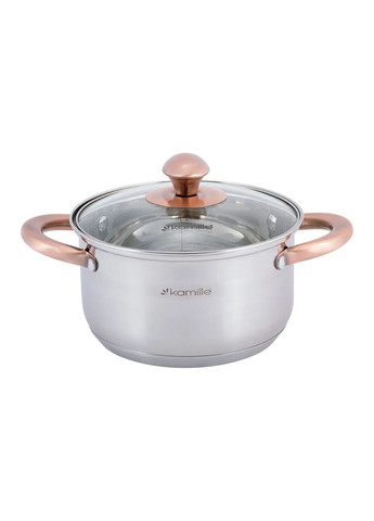 Набор кастрюль из нержавеющей стали 6 предметов для индукции и газа (1.0л, 1.5л, 2.0л) KM- hjk Kamille 4936 (360880118)