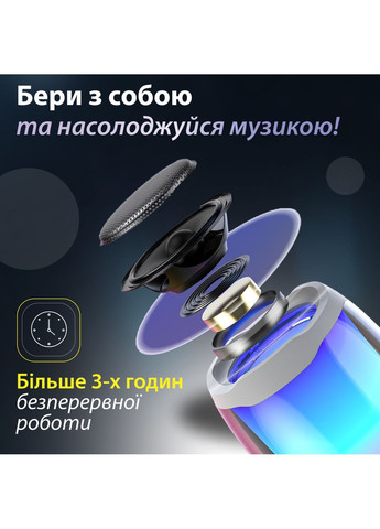 Портативна колонка Pulse 4 mini 5Вт біла (8893AW) Smartx (363978454)