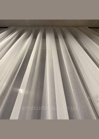 Комплект штори 2 шт 250х250 см мікровелюр Сірий, тюль бамбук 300 см Тепло-білий No Brand (337354255)