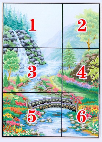 Набір для вишивання хрестиком за нанесеною на канву схемою "Bridge River". AIDA 14CT printed, 41*54 см Joy Sunday (313614194)