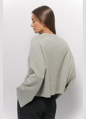 В'язаний жіночий джемпер з широкими рукавами світло-фісташковий Arjen (304251290)