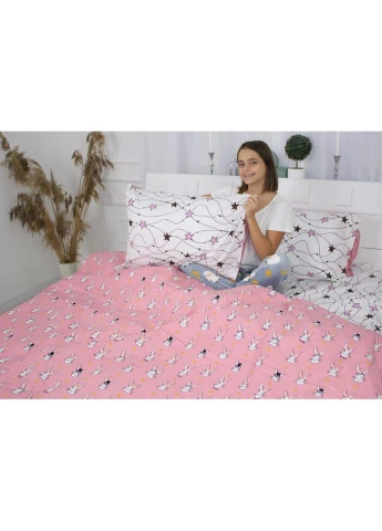 Постільна білизна Бязь Ranforce Elite 17-0528 Bunnies pink Полуторний (2200004699059) Mirson (280435089)