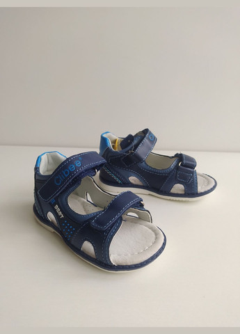 Синие детские кожаные сандалии 18 г 11,5 см синий артикул б184 Clibee