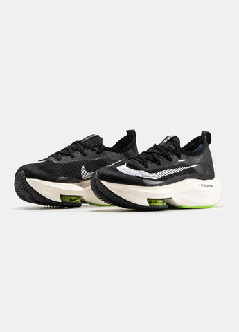 Черные демисезонные кроссовки мужские и женские nike air zoom alphafly black white | найк аир зум алфафлай черные белые No Brand