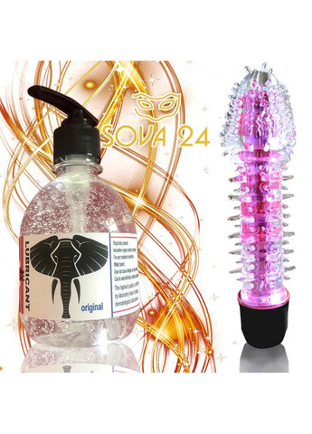 Вібратор з шипами вагінально-анальний+лубрикант.Силіконовий вібратор. Червоний No Brand (340914670)