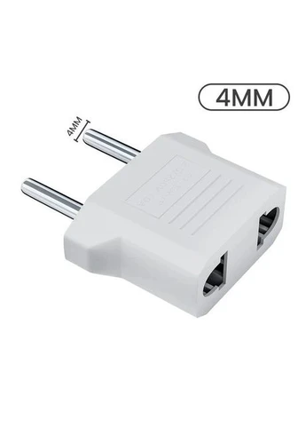 Перехідник мережевий EU Plug Adapter мідь протиударний для пристроїв білий PRC (370164006)