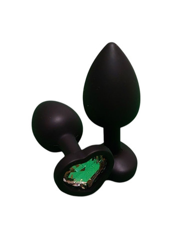 Анальная пробка сердце силиконовая с прозрачным камнем Black Anal Plug Heart Черного цвета Размер S China (317747589)