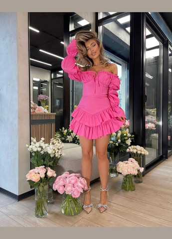 Малиновое повседневный, кэжуал, коктейльное, вечернее женское платье Україна