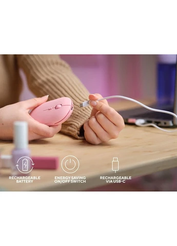 Мышь Puck Rechargeable Wireless Ultra-Thin Silent Pink (24125) [93106] Trust (400981428)
