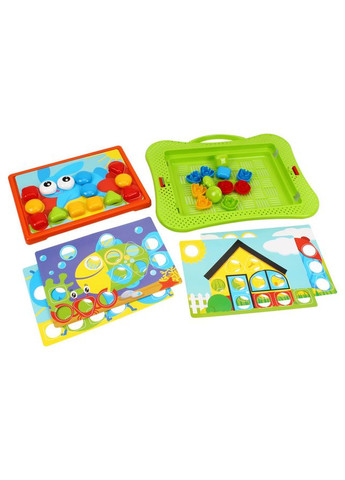 Велика мозаїка з великими деталями, дитяча мозаїка ТехноК з 10 трафаретами No Brand (371646623)