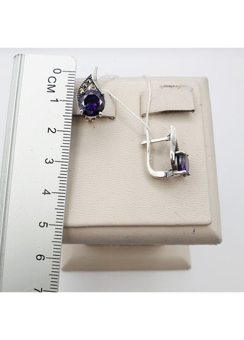 Сережки срібні з аметист альпінітом 4,9 г No Brand (369737083)