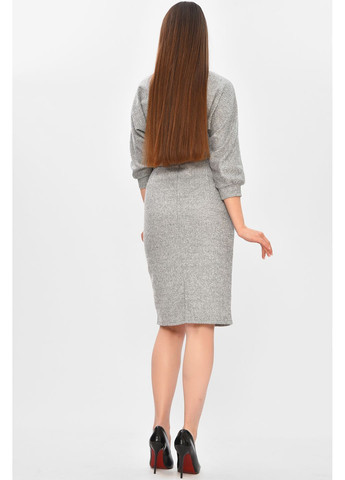 Серое джинсовое платье женское серого цвета а-силуэт Let's Shop однотонное