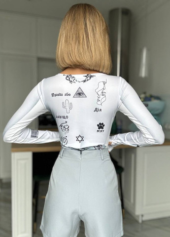 Боди с принтом и вырезом под пальчик Україна (328214381)