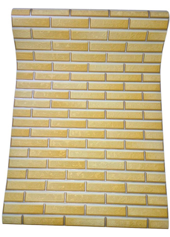 Шпалери вінілові 10.05 × 0.53 м 5753-08, жовті цегла для кухні, коридору, дитячої, вітальні під цеглу Слов'янські шпалери (340275310)