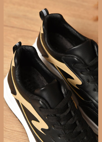 Кросівки жіночі чорного кольору на шнурівці Let's Shop чорні демісезони (347234614)