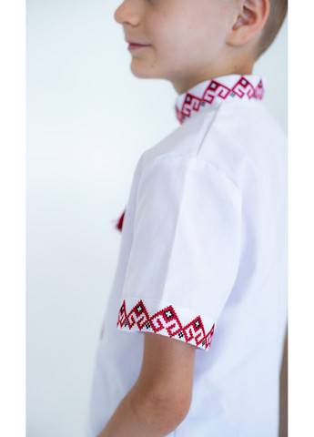 Белая вышиванка для мальчика vishivano4ka 7176-4к узор геометрический хлопок (361310626)