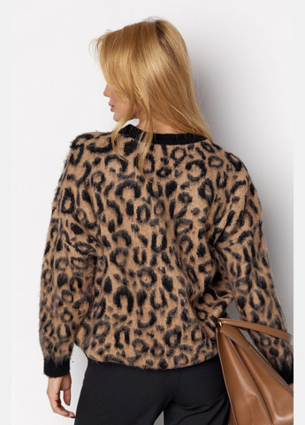 Джемпер из ворсистой пряжи с леопардовым узором 4597 Lurex (315810297)