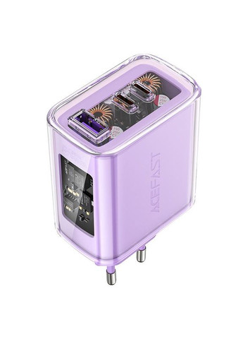 Зарядний пристрій A45 Exploration series PD65W GaN (1USB A/2C) Світло фіолетовий Acefast (372163244)