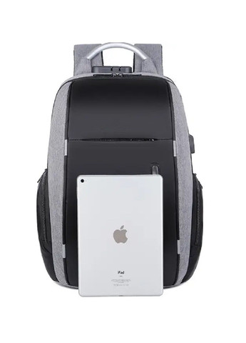 Рюкзак городской дорожный с кодовым замком светоотражающими вставками карманом для ноутбука 44х30х17 см (477611-Prob) Серый Unbranded (298399341)