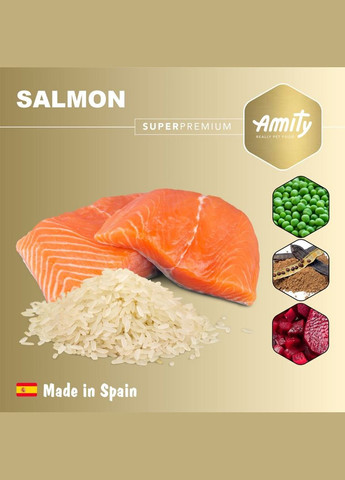 Сухой корм для собак Super Premium Salmon, сухой корм для взрослых собак с лососем 14 кг (8436538949603) AMITY (315868076)