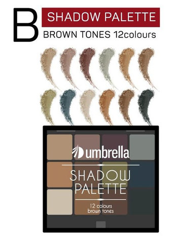 Палетка теней для век 12 летних оттенков, тон С Umbrella shadow palette с summer tones 12 (290277990)