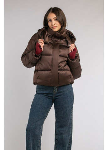 Темно-коричнева зимня куртка коротка зимова CHICLY