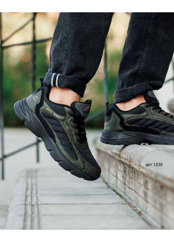 Темно-зеленые демисезонные мужские кроссовки No Brand