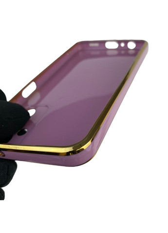 Чохол для Galaxy M13 4G (SM-M135) глянцевий із захистом камери із золотою окантовкою на самсунг м13 4г чорничний gs1 Samsung (366232850)