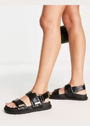 Босоніжки Asos flume sporty flat sandals in black (291145498)