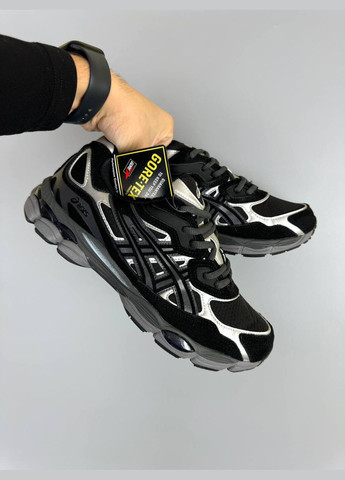 Чорні Зимовий кросівки зимові чоловічі і жіночі asics gel-nyc winter black gray gore-tex termo | асікс гель-нюк чорні сірі термо No Brand